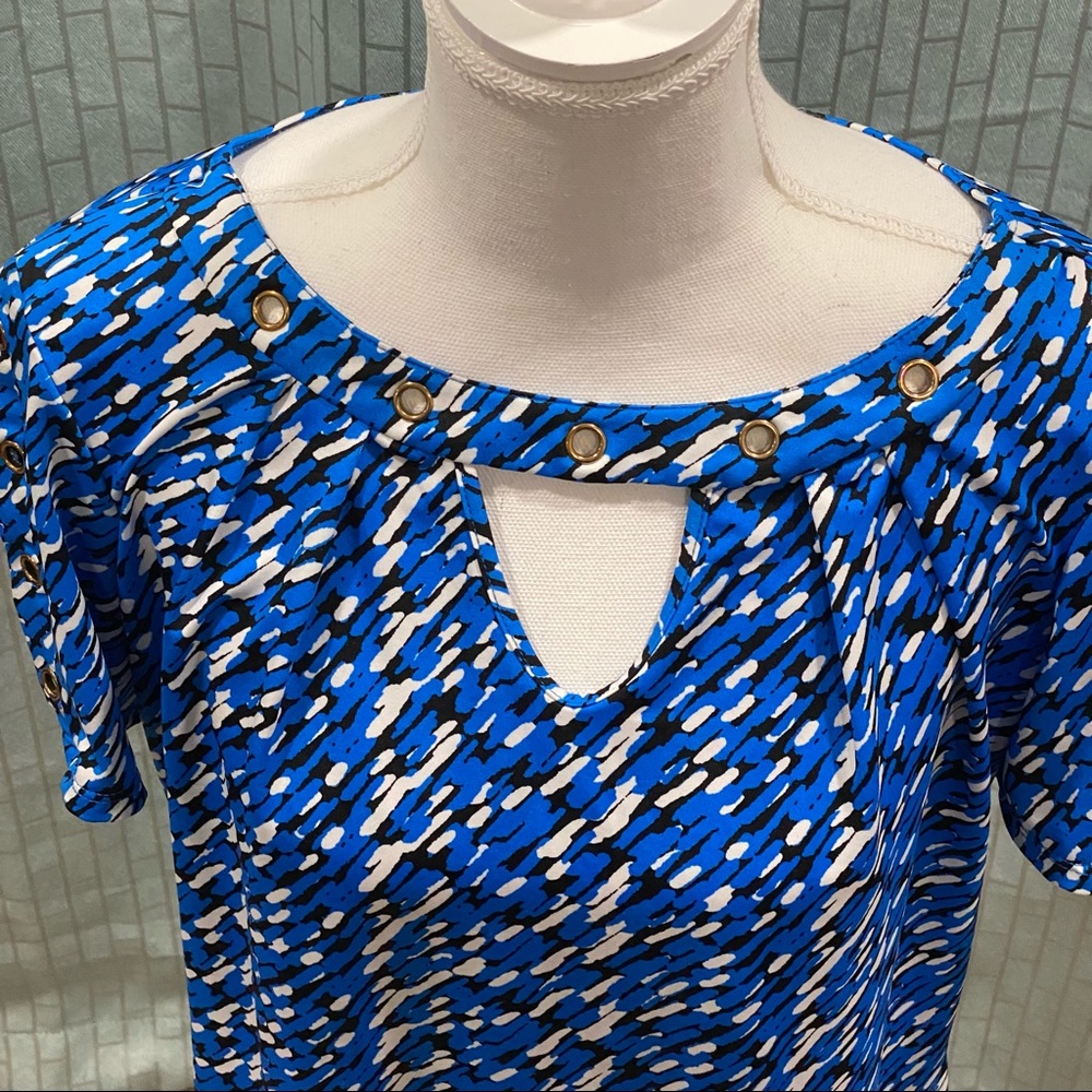 Cute blue cold shoulder top